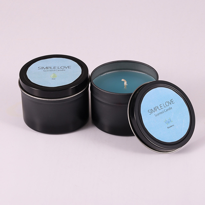 Soem 2 Unze bereitete Matte Black Tin Can Candle für Schlafzimmer auf