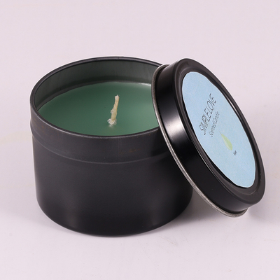 Soem 2 Unze bereitete Matte Black Tin Can Candle für Schlafzimmer auf