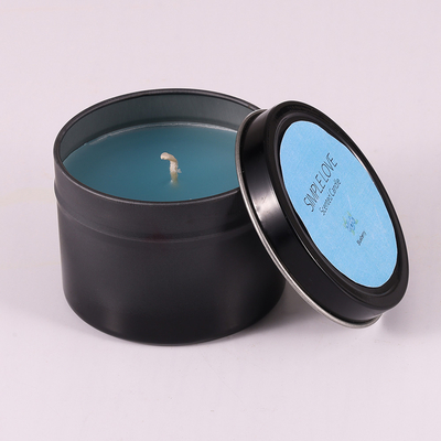 Soem 2 Unze bereitete Matte Black Tin Can Candle für Schlafzimmer auf