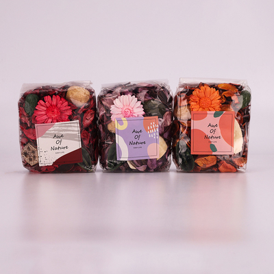 Kundengebundenes handgemachtes duftendes Aroma-Trockenblumengesteck sackt Sommer-Feder 130g ein
