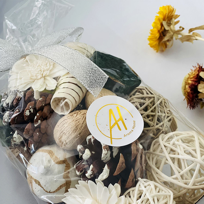 Handgemachtes Aroma-Trockenblumengesteck 200g roch Trockenblumen und Nüsse