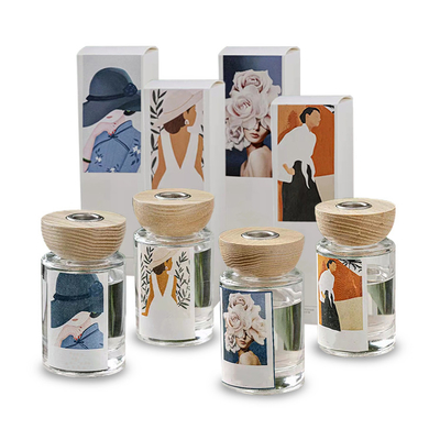 Kundenspezifisches buntes Geschenk stellte Luxusparfüm 120ml mit CMYK-Kasten-Aroma Reed Diffuser ein