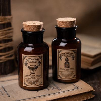 Retro- Flaschen-Cork Scented Aroma Therapy Candles-grüne Minze und Eukalyptus-Kerze