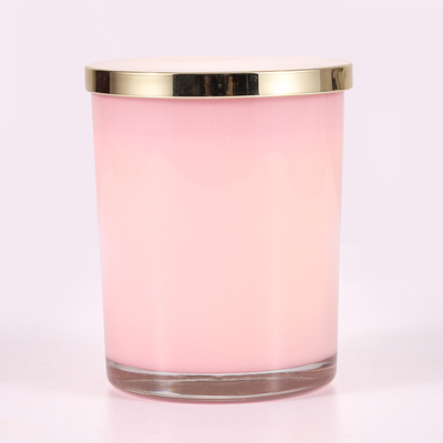 Rosa Blume der Glasgefäß-duftende Kerzen-415g, die mit Metalldeckel druckt