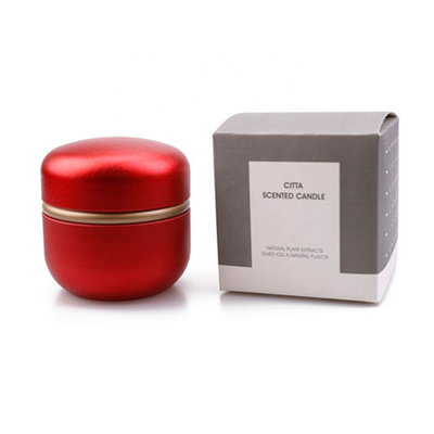Runde ODM 6 Unze Tin Container Candle Red Green mit Kaffeebohne