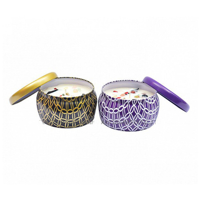 Einzigartige kleine Aluminium-Tin Can Candle With Stone-Dekoration 120g