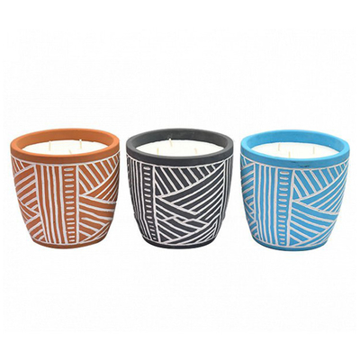 Großes Moskito-Repellent-Zitronengras-Kerze im Freien in Clay Pot