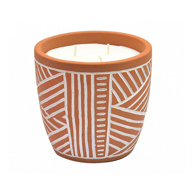 Großes Moskito-Repellent-Zitronengras-Kerze im Freien in Clay Pot