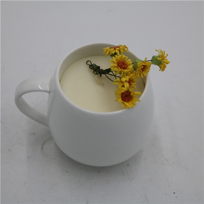 Sojabohnenöl-Kerzen-Aromatherapie-Glas-Kerze der einfachen weißen Natur-6oz keramische