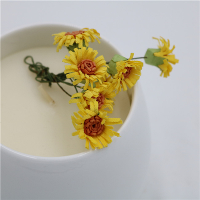 Sojabohnenöl-Kerzen-Aromatherapie-Glas-Kerze der einfachen weißen Natur-6oz keramische