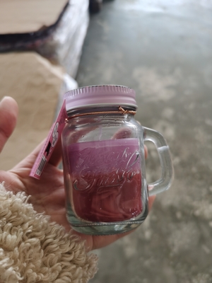 Aroma-Ausgangssojabohnenöl-Wachs netter Mason Jar Custom Scented Candle mit Griff