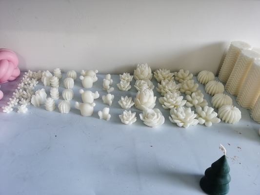 Kundengebundene verschiedene Formen Shell Flower Paraffin Wax Candles