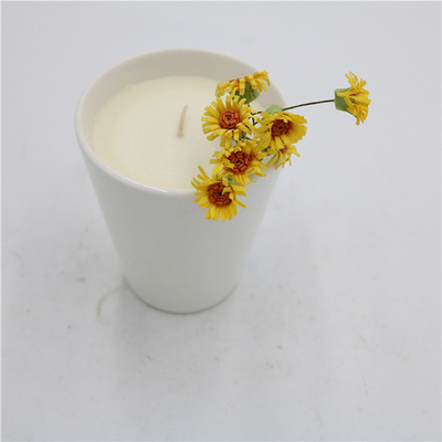 Aroma-Ausgangstee-Schalen-keramisches Sojabohnenöl Kerze gerochener Matte White 7oz