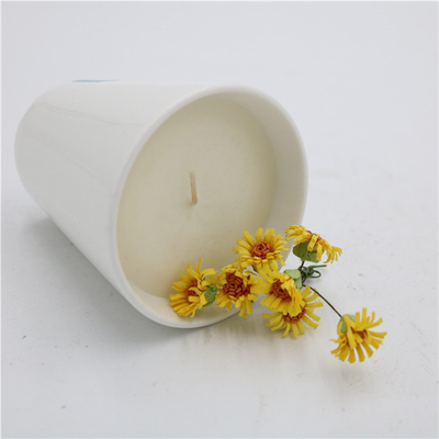 Aroma-Ausgangstee-Schalen-keramisches Sojabohnenöl Kerze gerochener Matte White 7oz