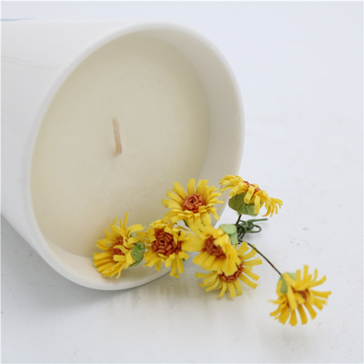 Aroma-Ausgangstee-Schalen-keramisches Sojabohnenöl Kerze gerochener Matte White 7oz